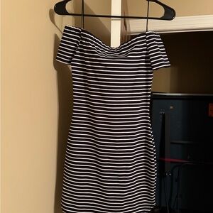 Windsor Black and White Strapless Dress